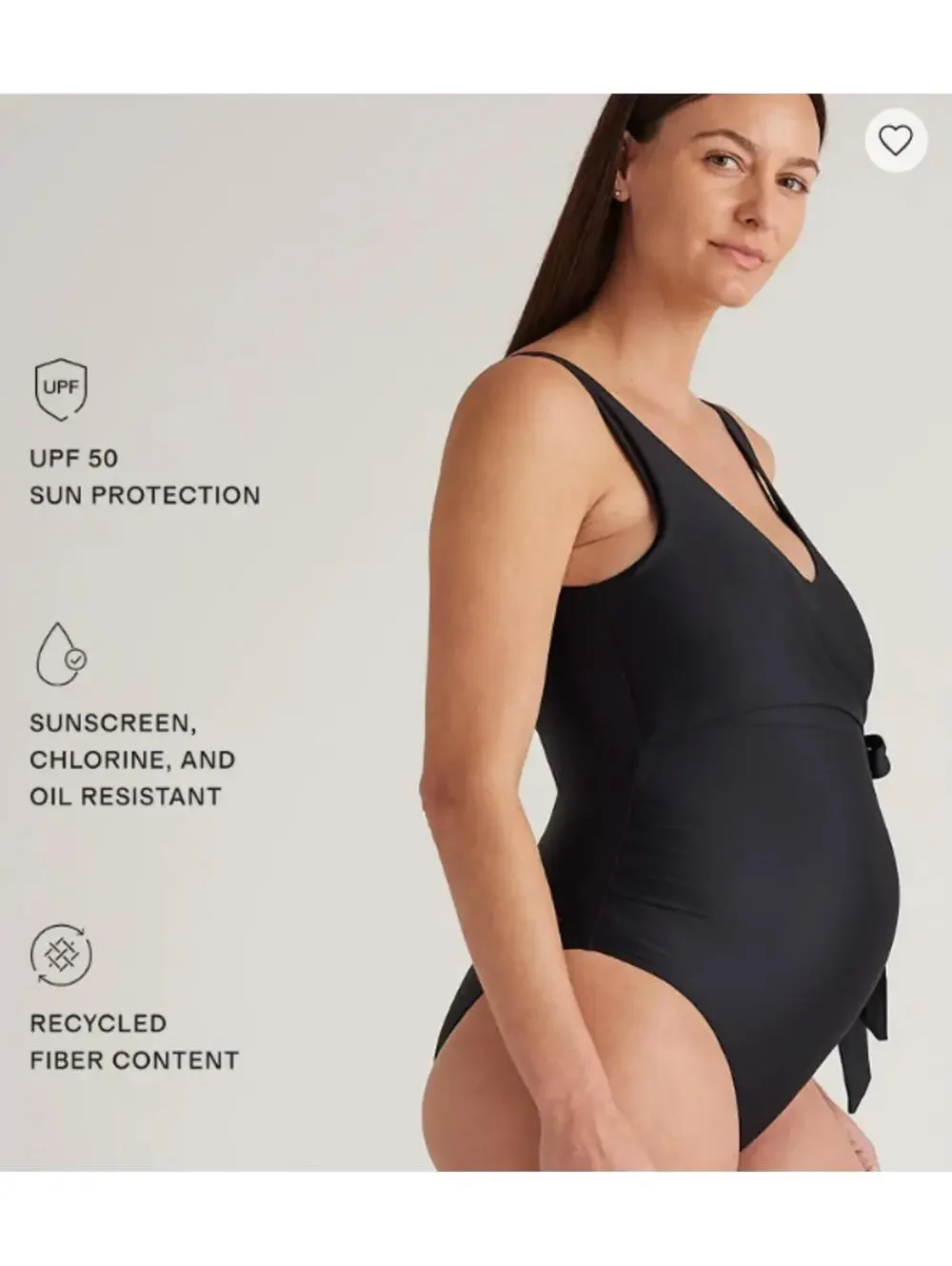 NWT Quince Black One-Piece Maternity Swim